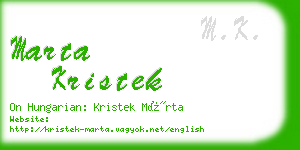 marta kristek business card